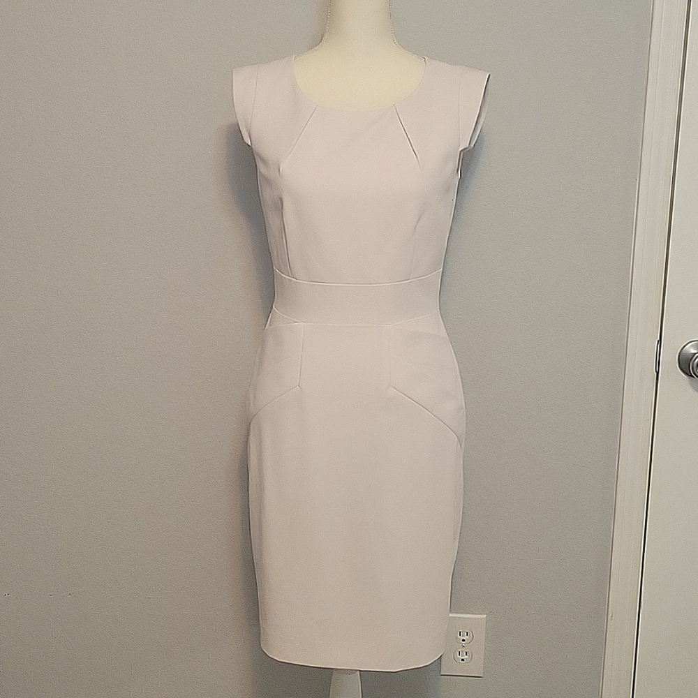 Gianni Bini Light Pink Cap-Sleeve Midi Sheath Dress